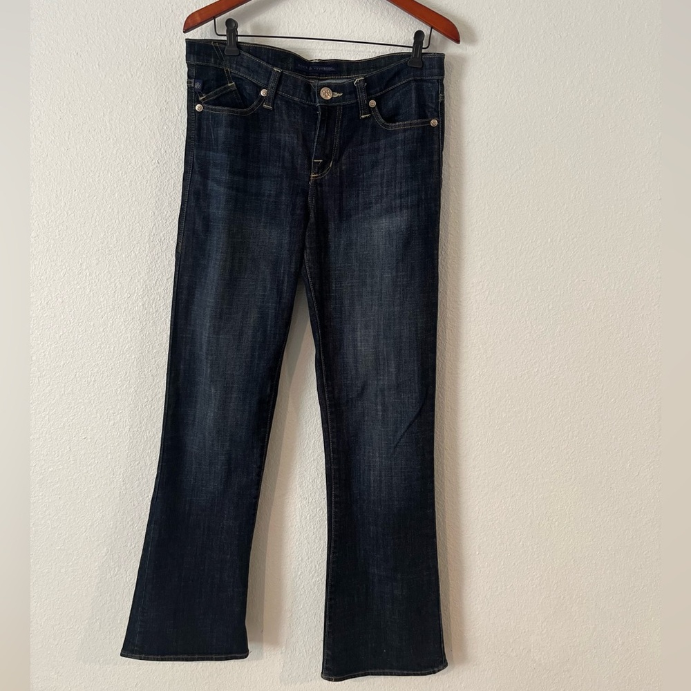 Rock‎ & Republic Kasandra Bootcut Jeans Women's Size 12 Blue Denim Embroidered